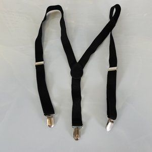 Suspender Mens Black Leather Clip On Adjustable Strap‎ Stretch Y Back Solid Work